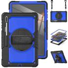 For Samsung Galaxy Tab S8 Ultra 14.6 inch SM-X900 Silicone + PC Tablet Case with Shoulder Strap(Black+Dark Blue) - 1