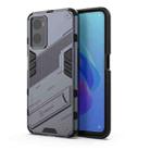 For OPPO A36 4G (China) / Realme 9i Punk Armor PC + TPU Phone Case with Holder(Grey) - 1