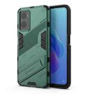 For OPPO A36 4G (China) / Realme 9i Punk Armor PC + TPU Phone Case with Holder(Green) - 1