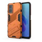 For OPPO A36 4G (China) / Realme 9i Punk Armor PC + TPU Phone Case with Holder(Orange) - 1