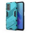 For OPPO A36 4G (China) / Realme 9i Punk Armor PC + TPU Phone Case with Holder(Blue) - 1