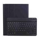 A11B Lambskin Texture Ultra-thin Bluetooth Keyboard Leather Case with Pen Holder For iPad Air 5 2022 / Air 4 2020 10.9 & Pro 11 inch 2021 / 2020 / 2018(Black) - 1