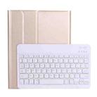 A11B Lambskin Texture Ultra-thin Bluetooth Keyboard Leather Case with Pen Holder For iPad Air 5 2022 / Air 4 2020 10.9 & Pro 11 inch 2021 / 2020 / 2018(Gold) - 1