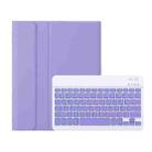 A11B Lambskin Texture Ultra-thin Bluetooth Keyboard Leather Case with Pen Holder For iPad Air 5 2022 / Air 4 2020 10.9 & Pro 11 inch 2021 / 2020 / 2018 (Lilac Purple) - 2