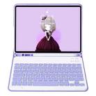 A11B Lambskin Texture Ultra-thin Bluetooth Keyboard Leather Case with Pen Holder For iPad Air 5 2022 / Air 4 2020 10.9 & Pro 11 inch 2021 / 2020 / 2018 (Lilac Purple) - 3