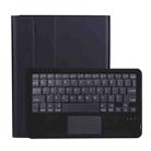 A11B-A Lambskin Texture Ultra-thin Bluetooth Keyboard Leather Case with Pen Holder & Touchpad For iPad Air 5 2022 / Air 4 2020 10.9 & Pro 11 inch 2021 / 2020 / 2018(Black) - 1