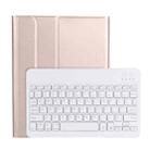 A11BS Lambskin Texture Ultra-thin Bluetooth Keyboard Leather Case with Pen Holder & Backlight For iPad Air 5 2022 / Air 4 2020 10.9 & Pro 11 inch 2021 / 2020 / 2018(Gold) - 1