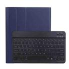 A11BS Lambskin Texture Ultra-thin Bluetooth Keyboard Leather Case with Pen Holder & Backlight For iPad Air 5 2022 / Air 4 2020 10.9 & Pro 11 inch 2021 / 2020 / 2018(Blue) - 1