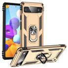 For Google Pixel 6A Shockproof TPU + PC Protective Case with 360 Degree Rotating Holder(Gold) - 1