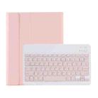 C-098B Candy Color Skin Feel Texture Bluetooth Keyboard Leather Case with Pen Holder For iPad Air 4 10.9 2020 / Air 5 10.9 2022 (Pink) - 1