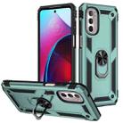 For Motorola Moto G Stylus 2022 Shockproof TPU + PC Phone Case with Holder(Dark Green) - 1