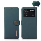 For Xiaomi Poco M4 Pro 4G KHAZNEH Custer Genuine Leather RFID Phone Case(Green) - 1