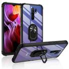 For Xiaomi Redmi 9 Shockproof Transparent TPU + Acrylic Phone Case with Ring Holder(Black) - 1