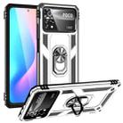For Xiaomi Poco X4 Pro 5G Shockproof TPU + PC Phone Case with 360 Degrees Rotating Holder(Silver) - 1
