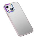 For iPhone 13 Colorful Metal Lens Ring Matte PC + TPU Phone Case(Pink) - 1