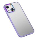 For iPhone 13 Colorful Metal Lens Ring Matte PC + TPU Phone Case(Purple) - 1