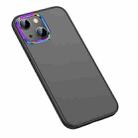 For iPhone 13 mini Colorful Metal Lens Ring Matte PC + TPU Phone Case (Black) - 1
