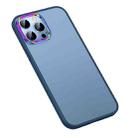 For iPhone 13 Pro Colorful Metal Lens Ring Matte PC + TPU Phone Case For  iPhone 13 Pro(Dark Blue) - 1