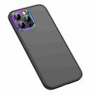 For iPhone 13 Pro Max Colorful Metal Lens Ring Matte PC + TPU Phone Case (Black) - 1