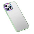 For iPhone 13 Pro Max Colorful Metal Lens Ring Matte PC + TPU Phone Case (Green) - 1