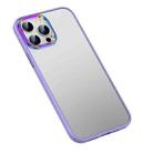 For iPhone 13 Pro Max Colorful Metal Lens Ring Matte PC + TPU Phone Case (Purple) - 1