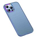 For iPhone 13 Pro Max Colorful Metal Lens Ring Matte PC + TPU Phone Case (Blue) - 1