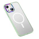 For iPhone 13 MagSafe Colorful Metal Lens Ring Matte PC + TPU Phone Case(Green) - 1