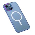 For iPhone 13 mini  MagSafe Colorful Metal Lens Ring Matte PC + TPU Phone Case(Blue) - 1
