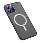 For iPhone 13 Pro For  iPhone 13 Pro MagSafe Colorful Metal Lens Ring Matte PC + TPU Phone Case(Black) - 1