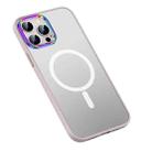 For iPhone 13 Pro For  iPhone 13 Pro MagSafe Colorful Metal Lens Ring Matte PC + TPU Phone Case(Pink) - 1