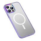 For iPhone 13 Pro For  iPhone 13 Pro MagSafe Colorful Metal Lens Ring Matte PC + TPU Phone Case(Purple) - 1