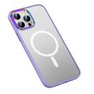 For iPhone 13 Pro Max  MagSafe Colorful Metal Lens Ring Matte PC + TPU Phone Case(Purple) - 1