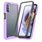 For Motorola Moto G71 5G Starry Sky Full Body Hybrid Shockproof Phone Case (Purple) - 1