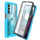 For Motorola Moto G200 5G Starry Sky Full Body Hybrid Shockproof Phone Case (Sky Blue) - 1