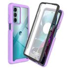 For Motorola Moto G200 5G Starry Sky Full Body Hybrid Shockproof Phone Case (Purple) - 1