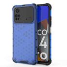 For Xiaomi Poco M4 Pro 4G Shockproof Honeycomb PC + TPU Case(Blue) - 1