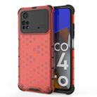 For Xiaomi Poco M4 Pro 4G Shockproof Honeycomb PC + TPU Case(Red) - 1