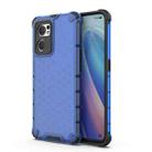 For OPPO Reno7 5G Global / Find X5 Lite Shockproof Honeycomb PC + TPU Phone Case(Blue) - 1