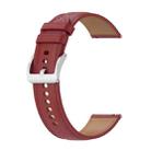 20mm Universal Genuine Leather Watch Band(Red) - 1