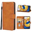 Leather Phone Case For Xiaomi Poco M4 5G(Brown) - 1