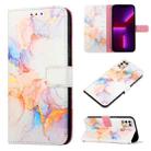 For Infinix Hot 11 Play / Hot 10 Play PT003 Marble Pattern Flip Leather Phone Case(Galaxy Marble White LS004) - 1