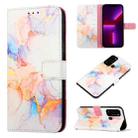 For Tecno Spark Go 2022 / Spark 8C PT003 Marble Pattern Flip Leather Phone Case(Galaxy Marble White LS004) - 1