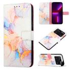 For Xiaomi Poco M4 Pro 4G PT003 Marble Pattern Flip Leather Phone Case(Galaxy Marble White LS004) - 1