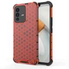 For vivo S12 / V23 5G Shockproof Honeycomb PC + TPU Phone Case(Red) - 1