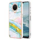 For Nokia G20 / G10 Electroplating Marble Pattern Dual-side IMD TPU Phone Case(Green 004) - 1