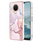 For Nokia G20 / G10 Electroplating Marble Pattern Dual-side IMD TPU Phone Case(Rose Gold 005) - 1
