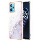 For Realme 9 Pro+ Electroplating Marble Pattern Dual-side IMD TPU Phone Case(White 006) - 1