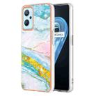 For Realme 9i Electroplating Marble Pattern Dual-side IMD TPU Phone Case(Green 004) - 1