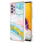 For Samsung Galaxy A13 4G Electroplating Marble Pattern Dual-side IMD TPU Phone Case(Green 004) - 1