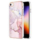 For iPhone SE 2022 / SE 2020 / 8 / 7 Electroplating Marble Pattern Dual-side IMD TPU Shockproof Phone Case(Rose Gold 005) - 1